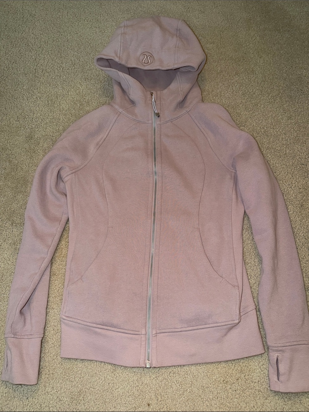 lululemon athletica Light Lavender Hooded Full-Zip Bomber Jacket size 6